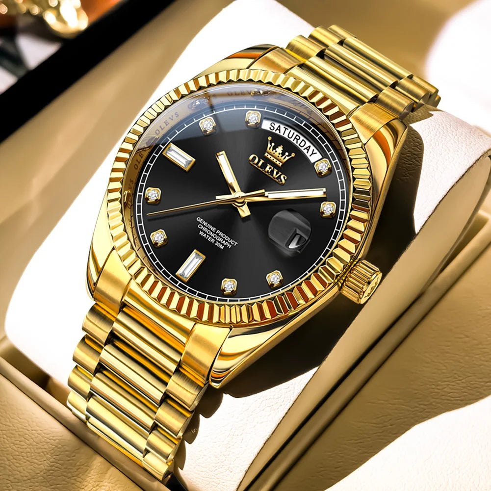 OLEVS 6736 Neue Original Herrenuhr Automatische Mechanische Uhr Luxusuhren für Herren 30M Wasserdicht Kalender Woche Zeigeruhr
