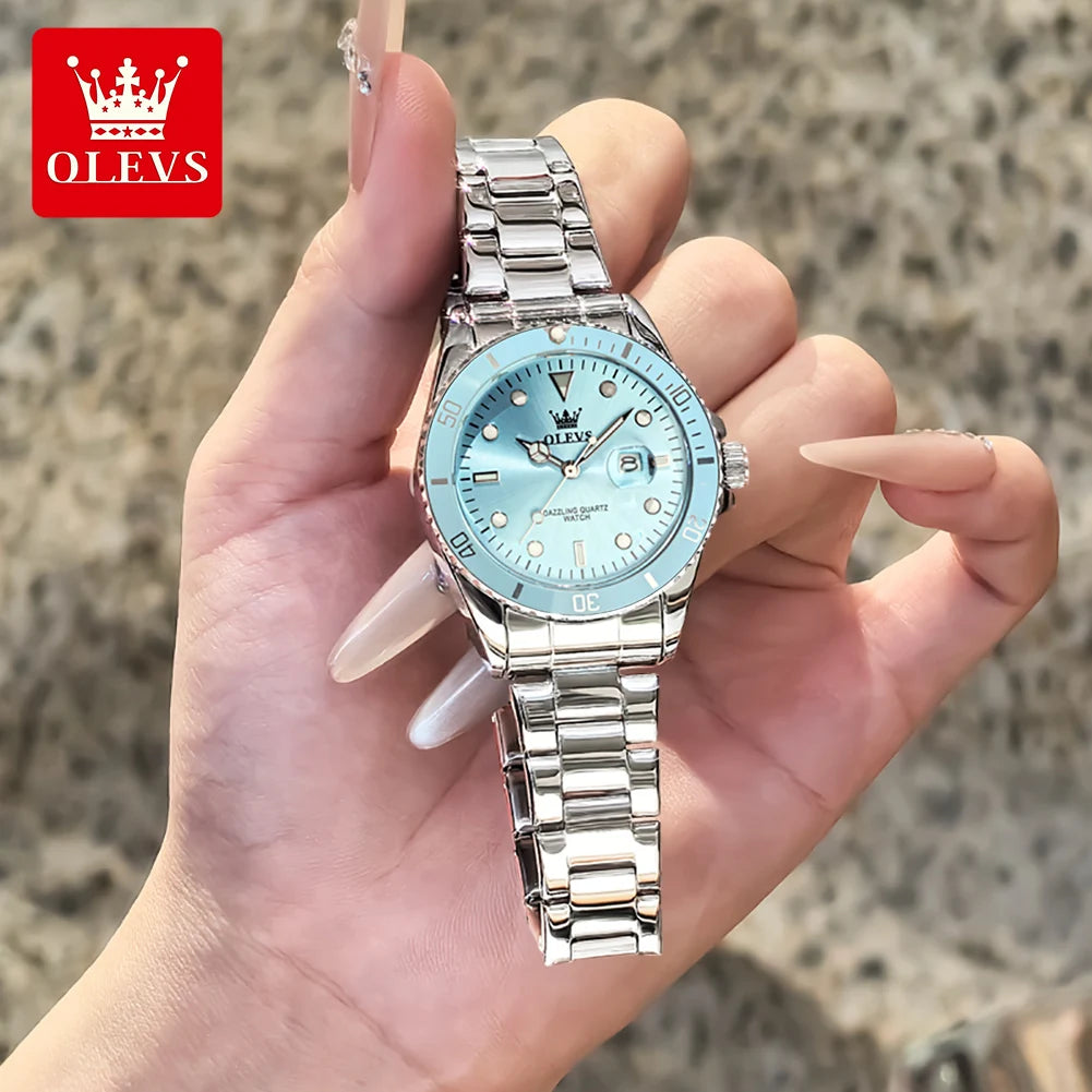 OLEVS 5885 Damenuhr Mode Chronograph Datum Wasserdicht Leuchtend Quarzuhr Damenuhr Original Luxus Damenuhr