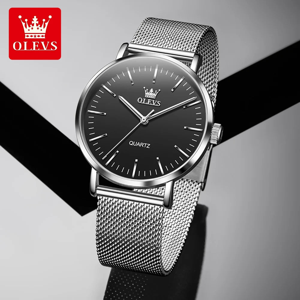 OLEVS Herrenuhren Original Quarz Armbanduhren Wasserdicht Leuchtende Uhren für Herren Geschenkbox Schlankes Zifferblatt Reloj 7125 Neu