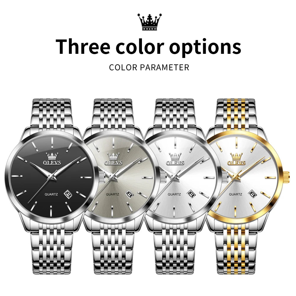 OLEVS 2907 Herrenuhr Original Einfache Quarzuhr für Männer Wasserdicht Leuchtende Datumsanzeige Herren-Armbanduhr Reloj