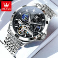 Originales Fashion Top OLEVS Markenuhren Für Männer Schwungrad Automatische Mechanische Uhren Wasserdichte Leuchtende Herrenuhren 6705