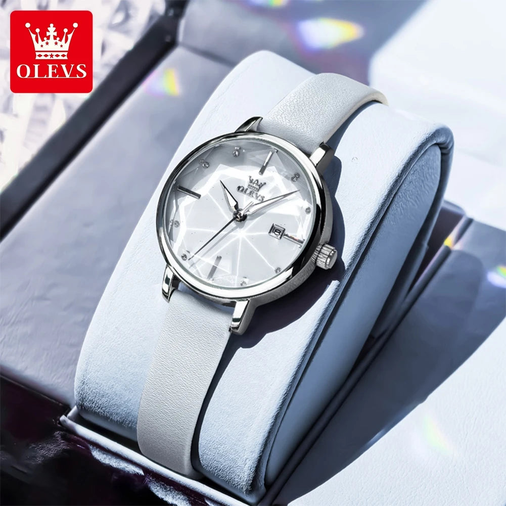 OLEVS 5656 Damenuhren, schöne, elegante Mode-Quarzuhr, wasserdicht, leuchtendes Datum, Damenuhr, Reloj Mujer