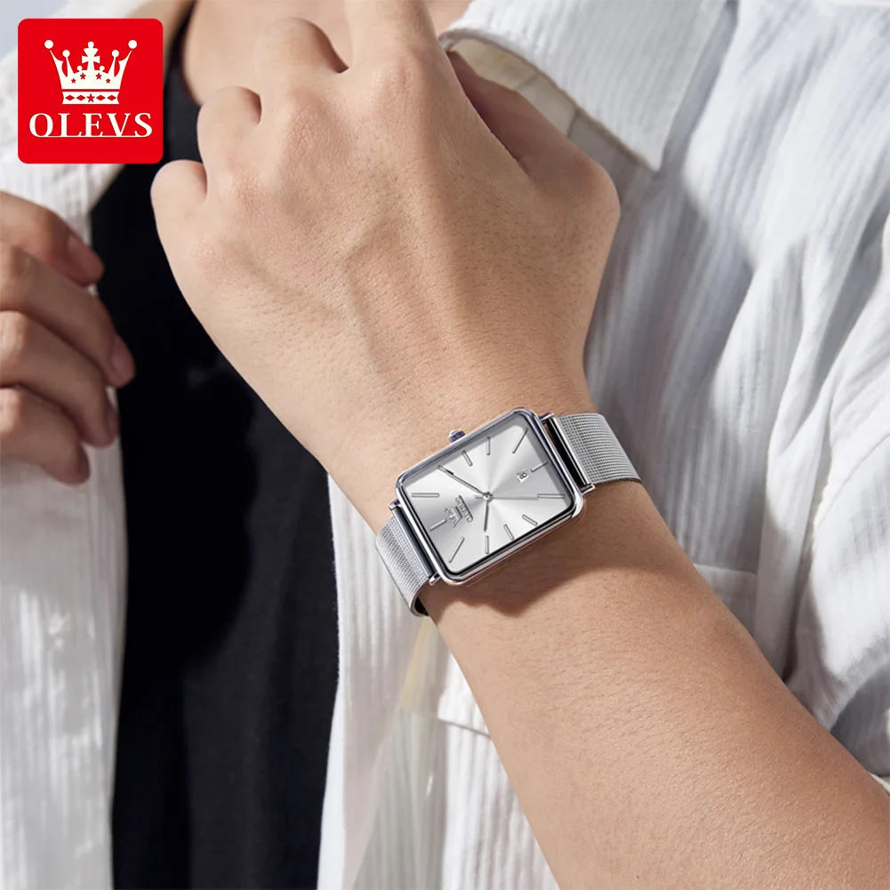 OLEVS 3692 Couple Watches Thin Case Simple Quartz Watch For Men Women Original Waterproof Calendar Fashion Business Hand Clock