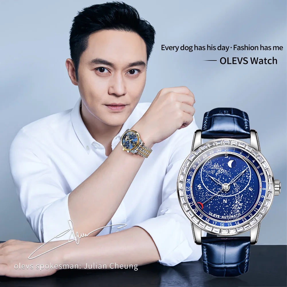 OLEVS 9923 Herren Automatikuhr Luxus Fashion Mechanische Uhr Für Herren Top Marke Wasserdicht Original Herren Armbanduhr Leuchtend