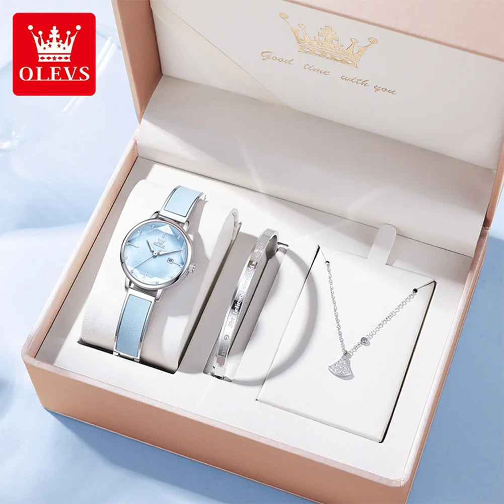 OLEVS 5656 Damenuhren, schöne, elegante Mode-Quarzuhr, wasserdicht, leuchtendes Datum, Damenuhr, Reloj Mujer