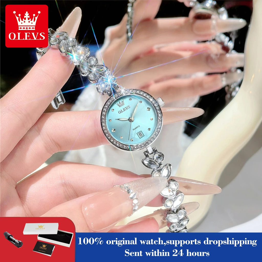 OLEVS 5679 Neue Damenuhr Elegante Modemarke Quarzuhr Wasserdichte leuchtende Uhren für Frauen Geschenke Armbandverschluss