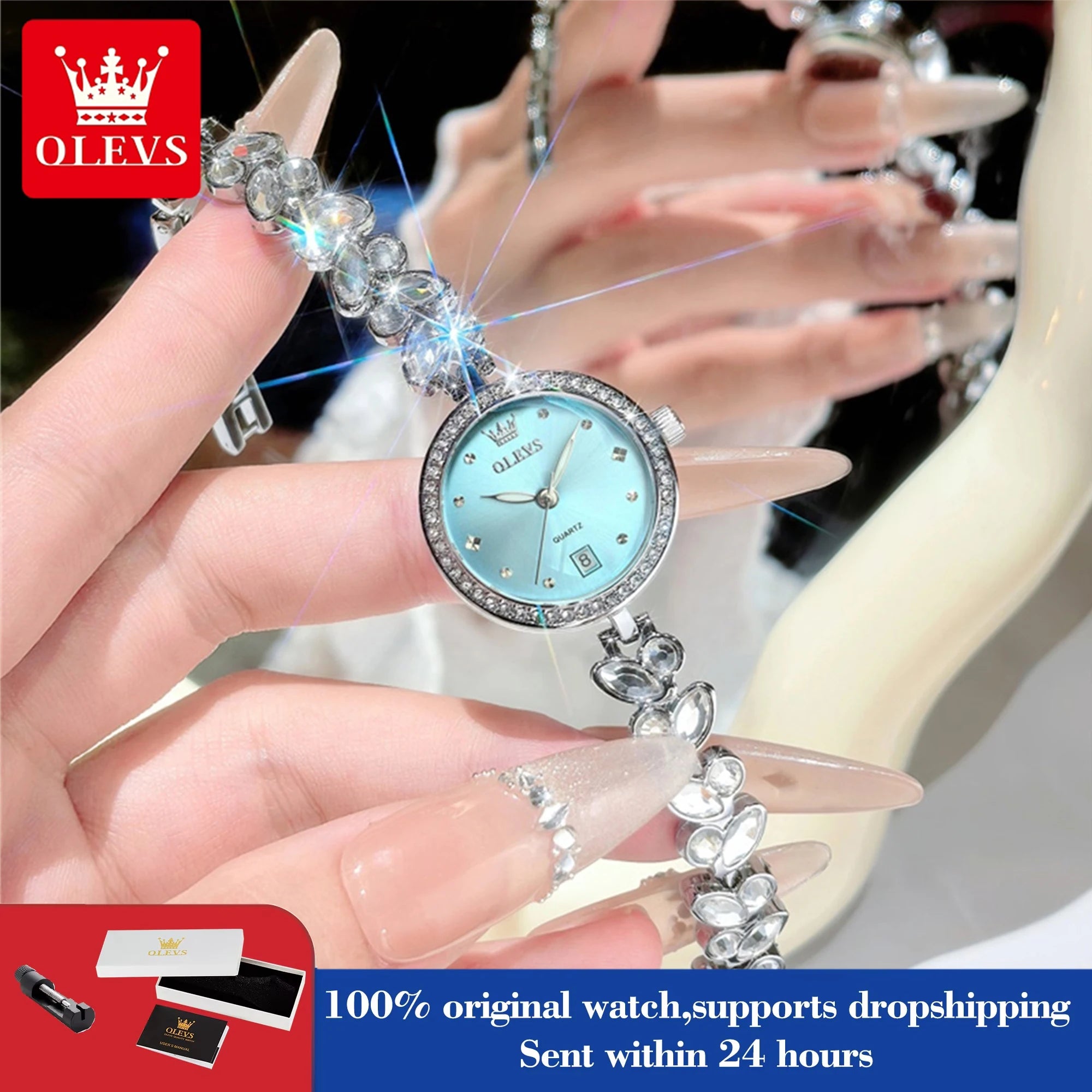 OLEVS 5679 Neue Damenuhr Elegante Modemarke Quarzuhr Wasserdichte leuchtende Uhren für Frauen Geschenke Armbandverschluss
