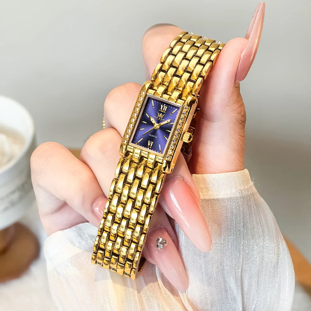 OLEVS 3700 Quarzuhr für Damen Wasserdicht Original Mode Stahlarmband Zeigeruhr Top-Marken Luxus Business Damenarmbanduhren