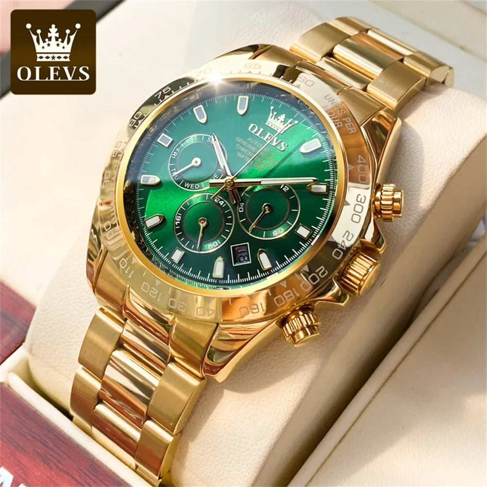 OLEVS Uhren Herren Original Luxus Multifunktions Automatische Mechanische Uhren Für Herren Wochenkalender Herren Dress Armbanduhr 6638