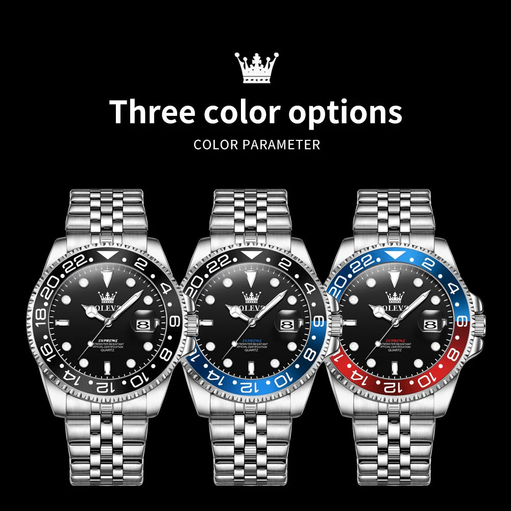 OLEVS 5657 Herrenuhr Original Kalender Quarz Armbanduhr 30M wasserdicht Leuchtend Business Herrenuhr Armbanduhren für Herren