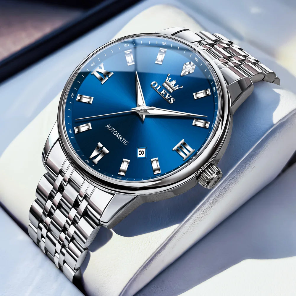 OLEVS 6723 Herren Automatikuhren Business Datum Mechanische Uhr für Männer Luxus Mode Wasserdicht Leuchtend Original Handuhr