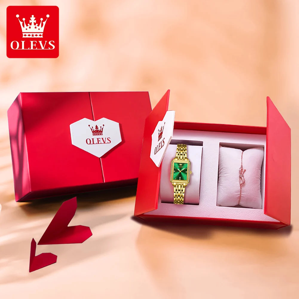 OLEVS 9995 Damenuhr Klassische Quarzuhr für Damen Luxuriöse Original Edelstahl Wasserdichte Kalender Damenuhr
