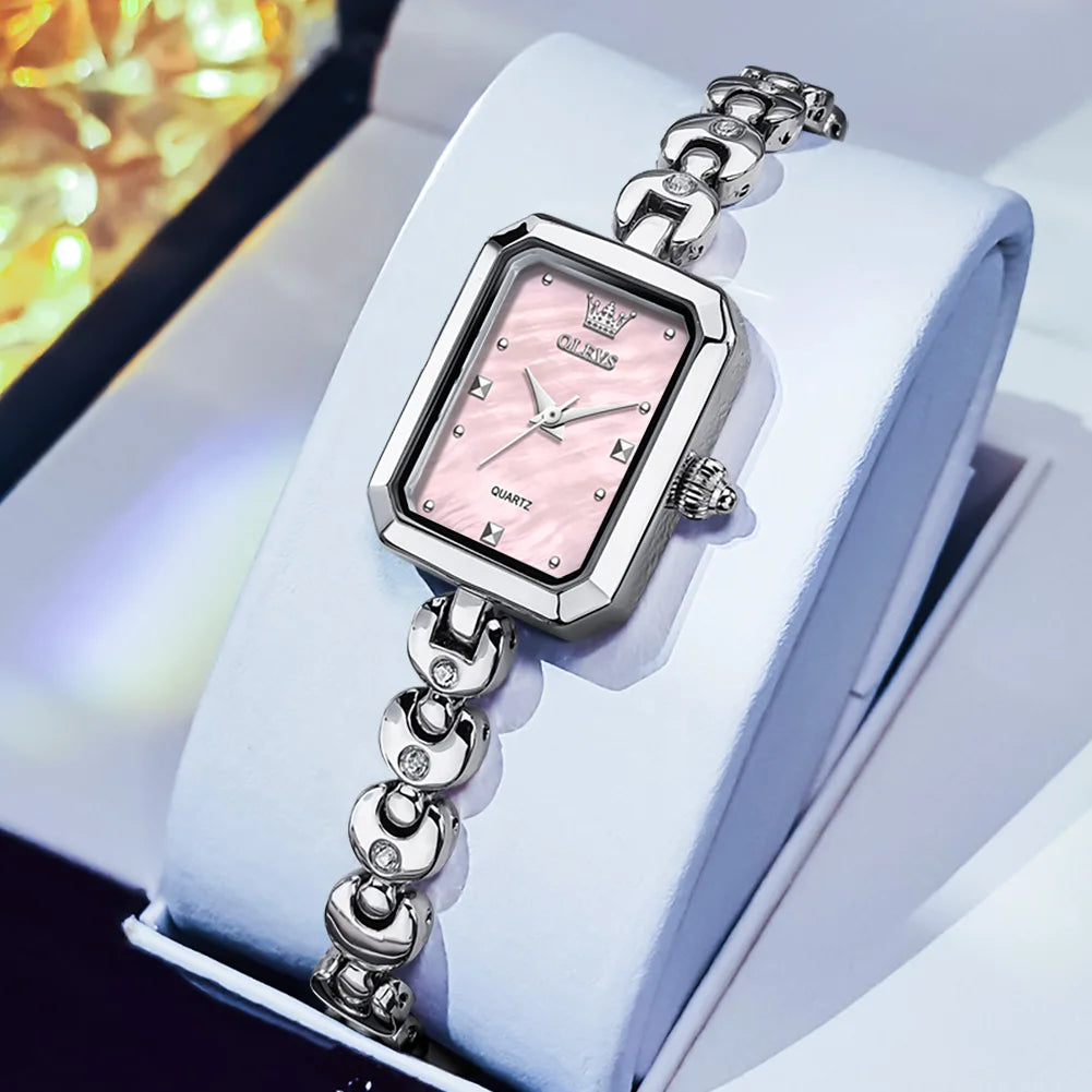 OLEVS 3665 Watch Woman Luxury Simple Quartz Watch For Women Top Brand Original Waterproof Elegant Ladies Hand Clock Steel Strap