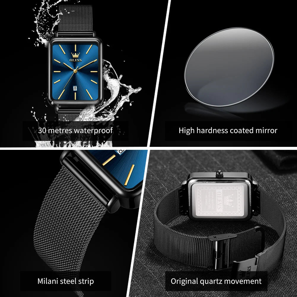 OLEVS 3692 Paaruhren, dünnes Gehäuse, einfache Quarzuhr für Herren und Damen, original wasserdicht, Kalender, Mode, Business, Armbanduhr