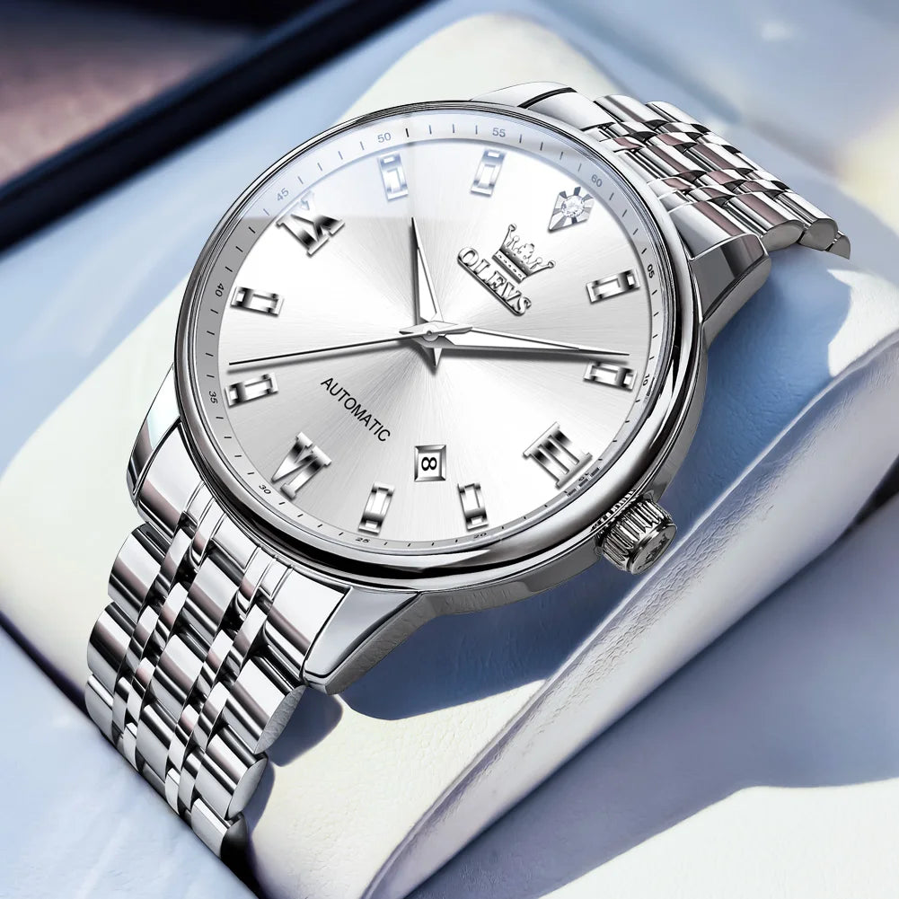 OLEVS 6723 Herrenuhr Automatik mechanische Uhren Business Datumsanzeige Uhren für Herren Luxus Mode wasserdicht leuchtend Original