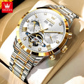Original Fashion Top Marke OLEVS Uhren für Herren Automatische mechanische Uhren Wasserdicht Leuchtende Mondphase Herrenuhren 7029