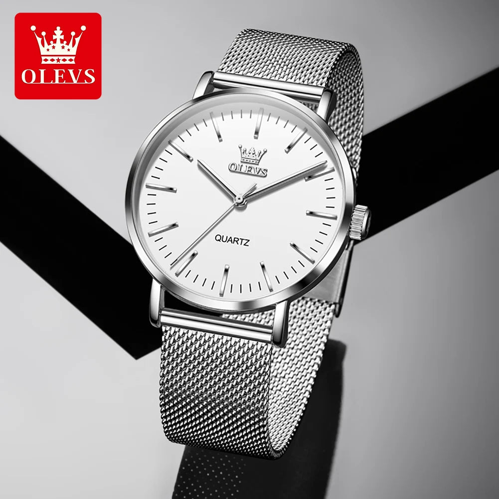 OLEVS Herrenuhren Original Quarz Armbanduhren Wasserdicht Leuchtende Uhren für Herren Geschenkbox Schlankes Zifferblatt Reloj 7125 Neu