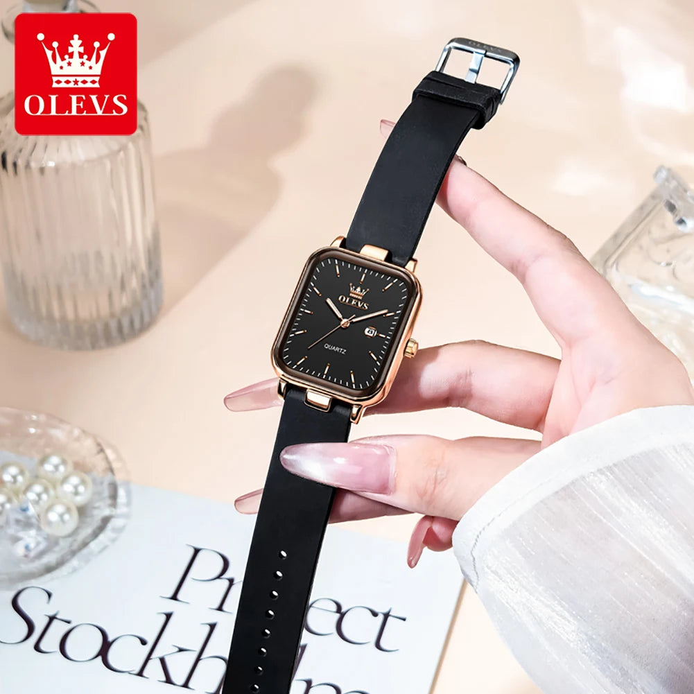 OLEVS 7089 Damenuhr Top Marke Kalender Quarz Damen Armbanduhr Wasserdicht Leuchtend Einfach Mode Elegant Damen Handuhr