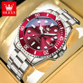OLEVS Armbanduhr Herren Original Luxus Mechanische Uhr Edelstahl Wasserdicht Leuchtende Datumsanzeige Uhren für Herren Business Male Uhr