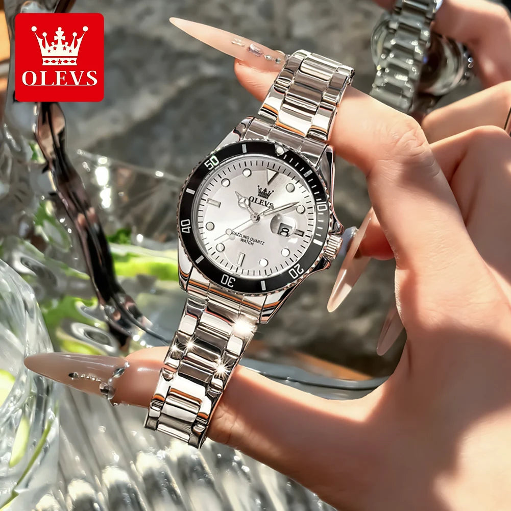 OLEVS 5885 Damenuhr Mode Chronograph Datum Wasserdicht Leuchtend Quarzuhr Damenuhr Original Luxus Damenuhr
