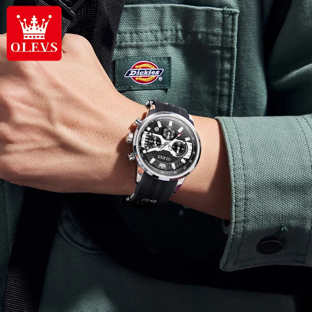 OLEVS 3690 Man Watch Waterproof Calendar Quartz Watch For Men High Hardness Mirror Luminous Original Fashion Male Hand Clock