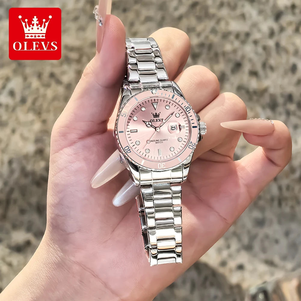 OLEVS 5885 Damenuhr Mode Chronograph Datum Wasserdicht Leuchtend Quarzuhr Damenuhr Original Luxus Damenuhr