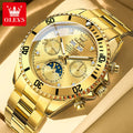 OLEVS 6729 Herren Automatikuhr Luxus Business Mondphase Mechanische Uhr für Herren 30M Wasserdicht Kalender Original Handuhr