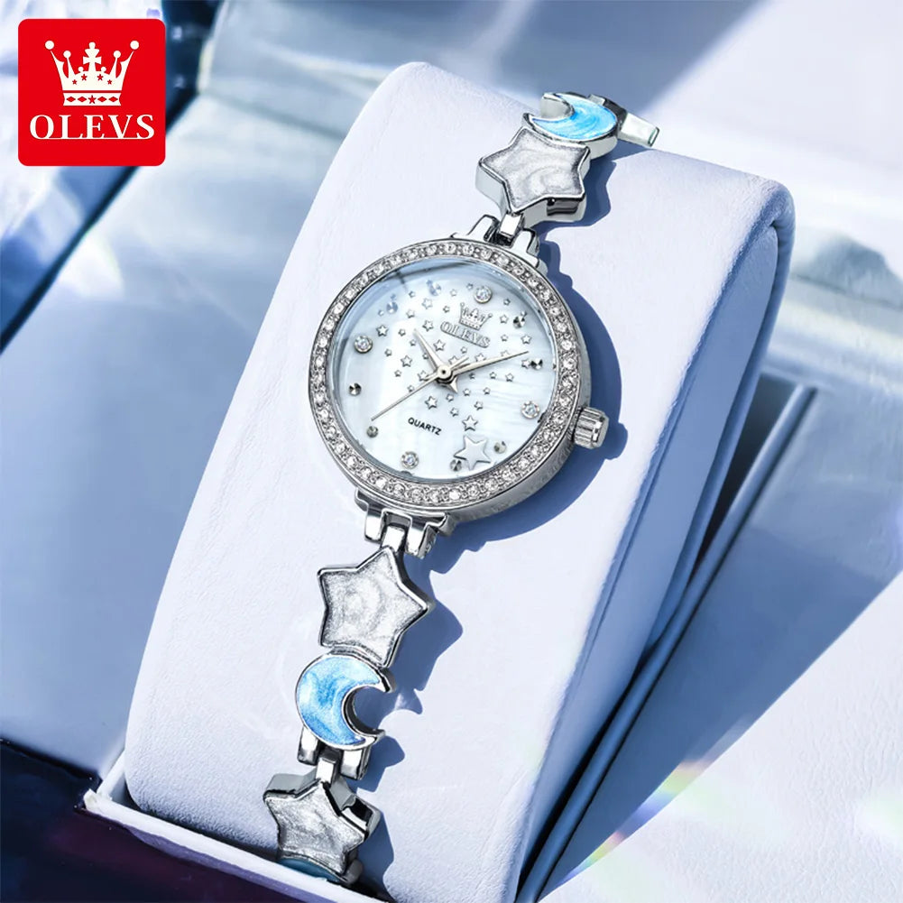 OLEVS 5665 Uhren für Damen, 30M Wasserdichte Quarzuhr, Edelstahlarmband, Luxus Damenuhr, Neu Reloj Mujer