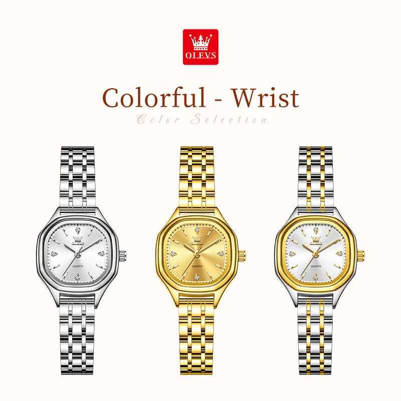 OLEVS 5888 Watches For Women Beautiful Elegant Fashion Square Quartz Watch Waterproof Luminous Date Ladies Watches Gifts Reloj