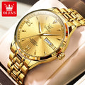 OLEVS 9956 Herrenuhr Stahlarmband Luxus Automatikuhr für Herren Original Mode Wasserdicht Mechanische Uhr Doppelkalender