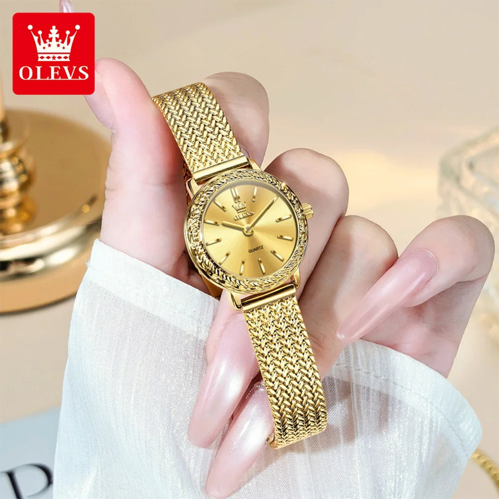 OLEVS 5643 Kadın Quartz Saat Yüksek Sertlikte Ayna Moda Su Geçirmez Kadın Saati Üst Düzey Marka Sade Lüks Bayan Kol Saati