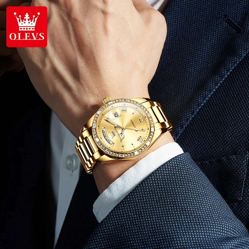 OLEVS 6747 Herrenuhr Original Mechanische Automatikuhr Für Männer Wasserdichte Business-Uhr Aus Stahl Für Herren Armbanduhr Reloj
