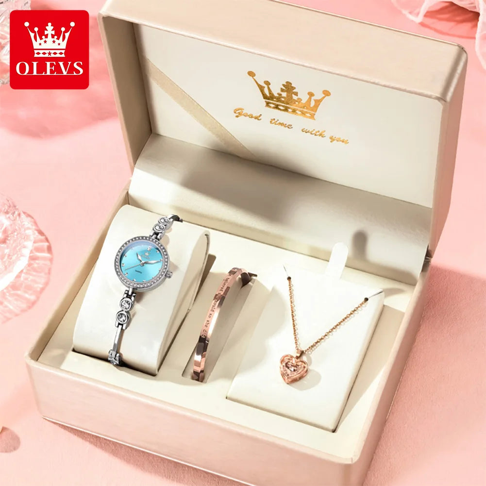 OLEVS 5670 Neue Damenarmbanduhren Wasserdichte Leuchtquarzuhr Edelstahlarmbanduhren für Damen Armbanduhr Reloj Mujer