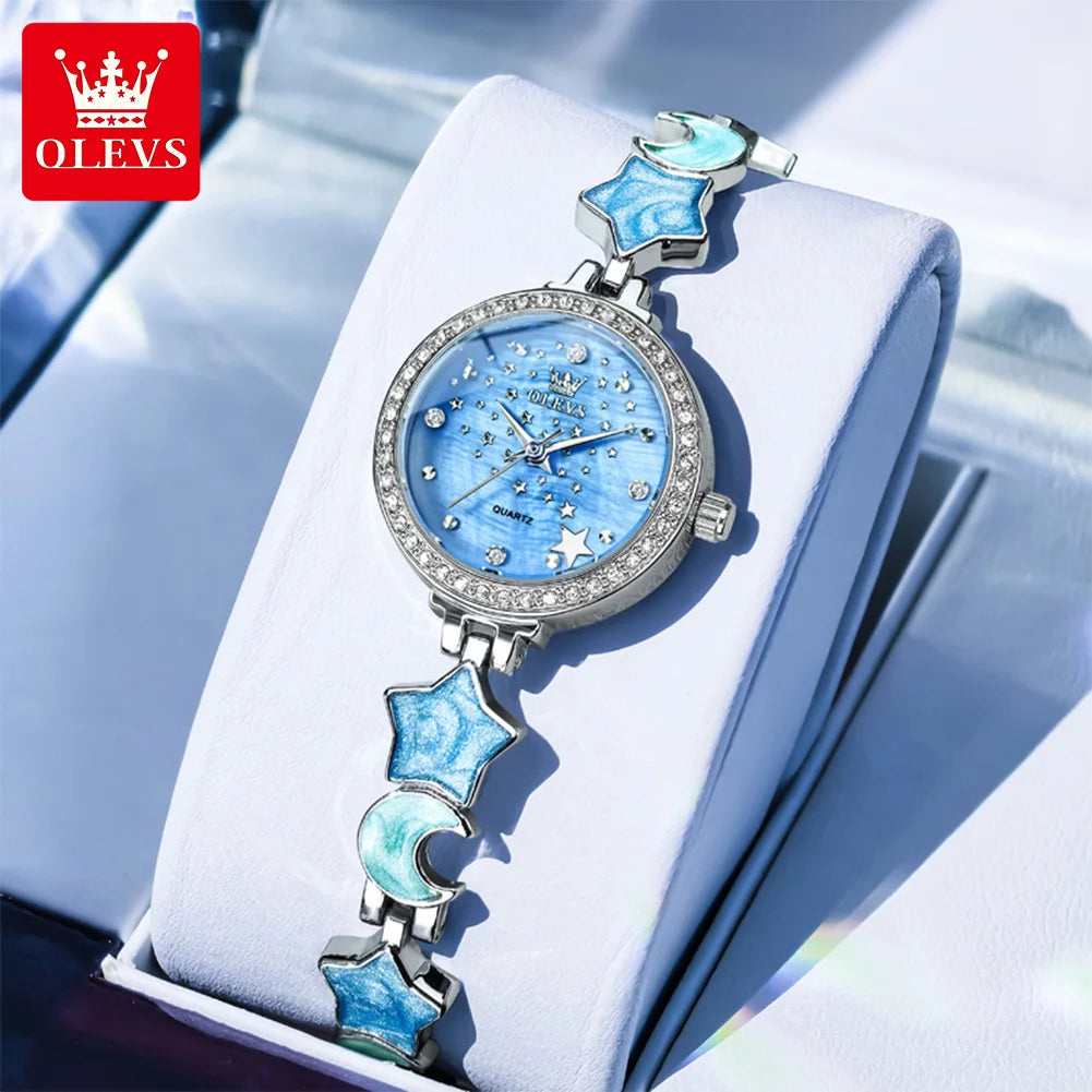 OLEVS 5665 Uhren für Damen, 30M Wasserdichte Quarzuhr, Edelstahlarmband, Luxus Damenuhr, Neu Reloj Mujer