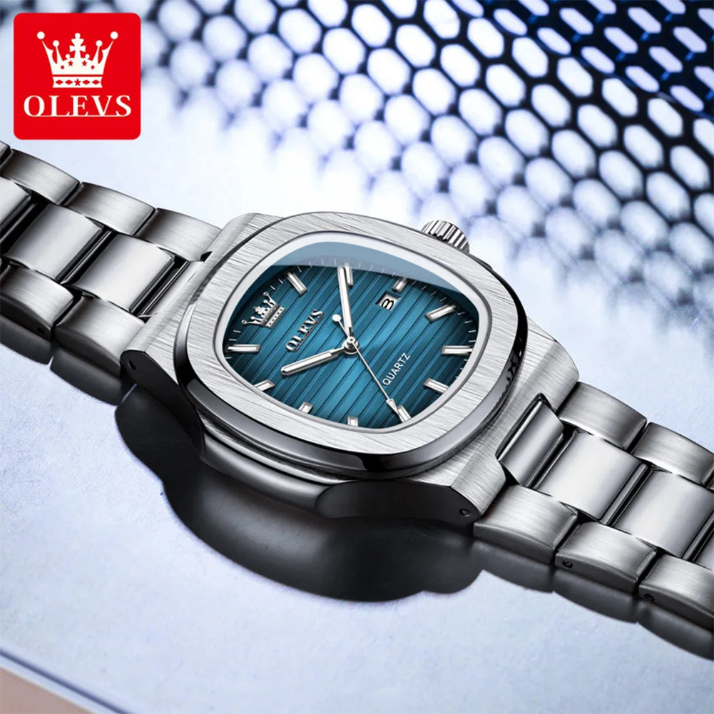 OLEVS 3696 Top-Markenmode-Datum-Quarzuhr Original Wasserdichte Leuchtende Uhr Für Herren Armbanduhr Großes Zifferblatt 44mm