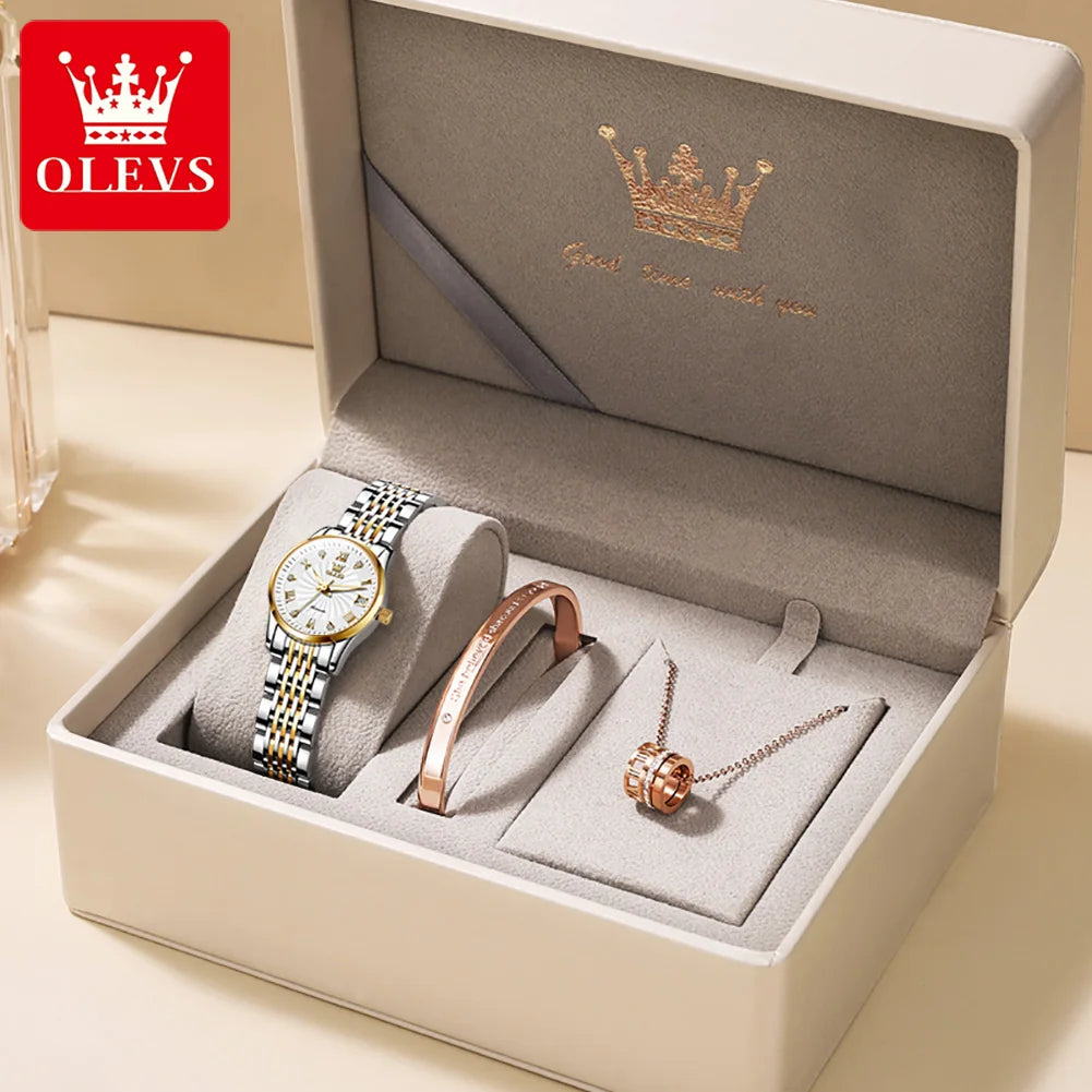 OLEVS 6630 Damenuhr Luxus Elegant Diamant Mechanische Damenuhren Wasserdicht Römische Skala Top-Marke Damen Handuhr