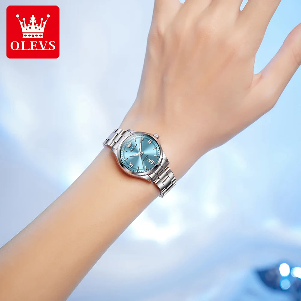 OLEVS 3668 Women's Watch High Hardness Coated Mirror Quartz Watch For Women Top Brand Calendar 30M Waterproof Fashion Hand Clock