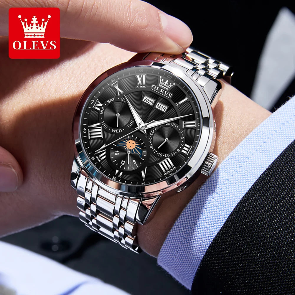 OLEVS 6785 Saat Erkek Üst Düzey Lüks Klasik Moda Marka Mekanik Saatler Su Geçirmez Otomatik Kol Saati Hafta Tarih Gösterimi