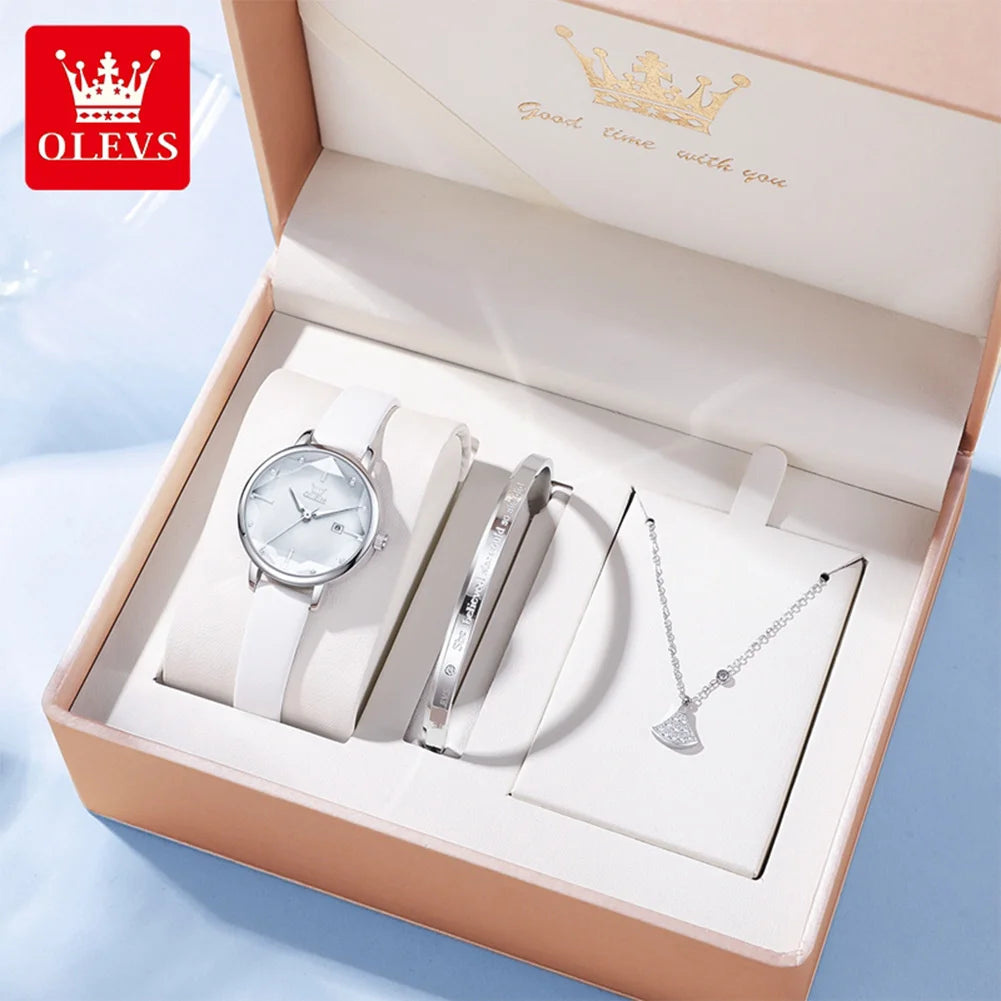 OLEVS 5656 Damenuhren, schöne, elegante Mode-Quarzuhr, wasserdicht, leuchtendes Datum, Damenuhr, Reloj Mujer