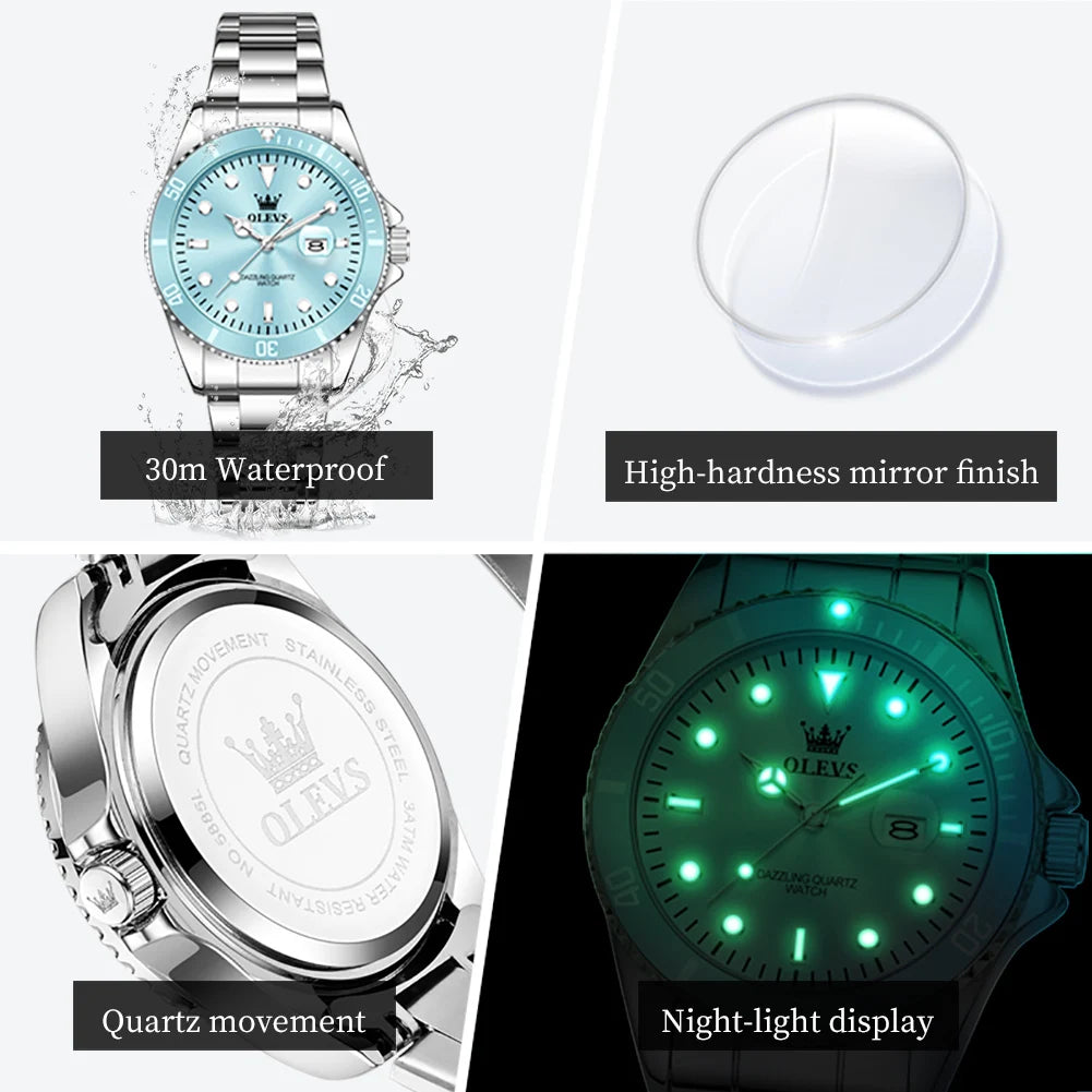 OLEVS 5885 Damenuhr Mode Chronograph Datum Wasserdicht Leuchtend Quarzuhr Damenuhr Original Luxus Damenuhr