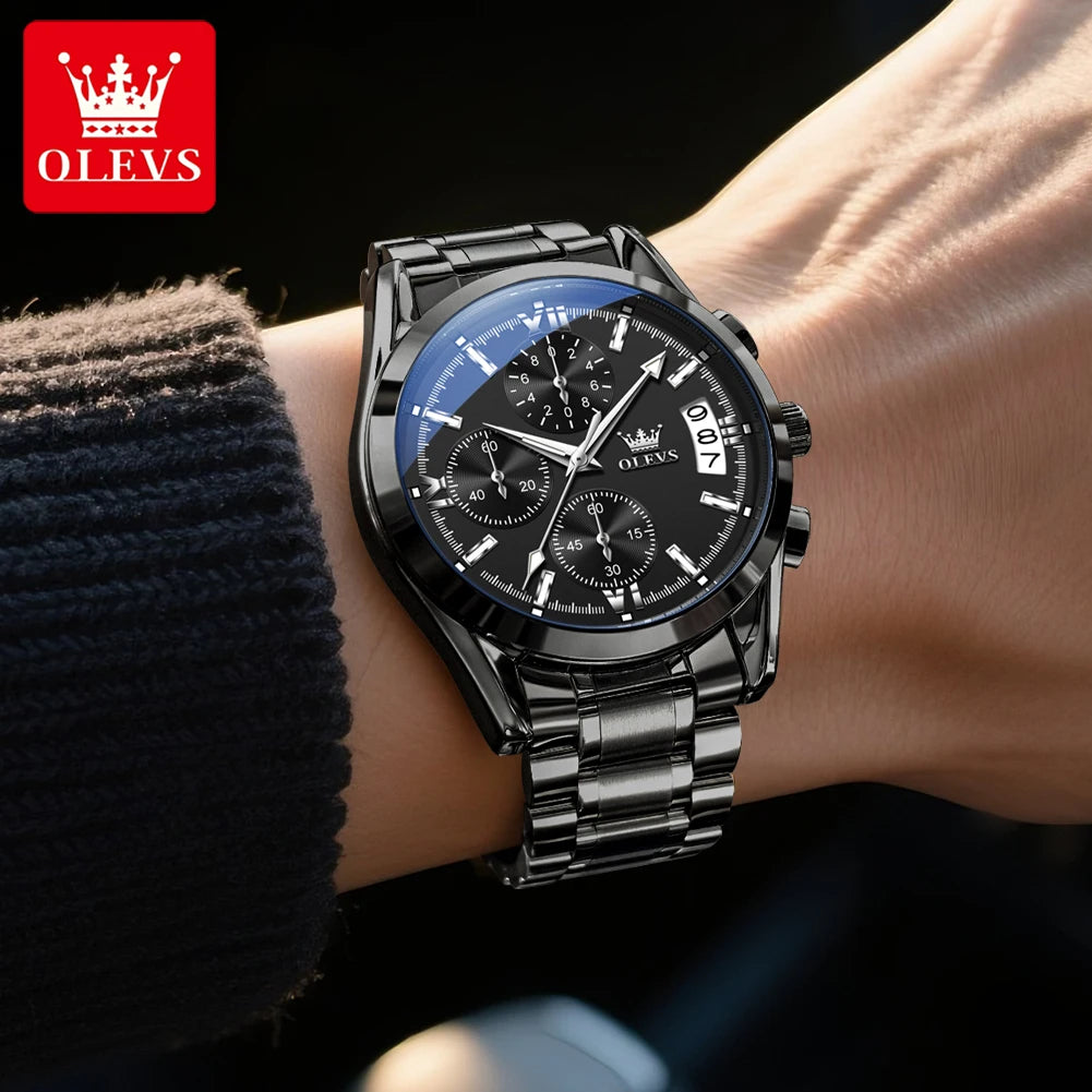 OLEVS 2987 Erkek Saati Moda Orijinal Marka Kuvars Saat Erkekler İçin Su Geçirmez Takvim Erkek El Saati Reloj