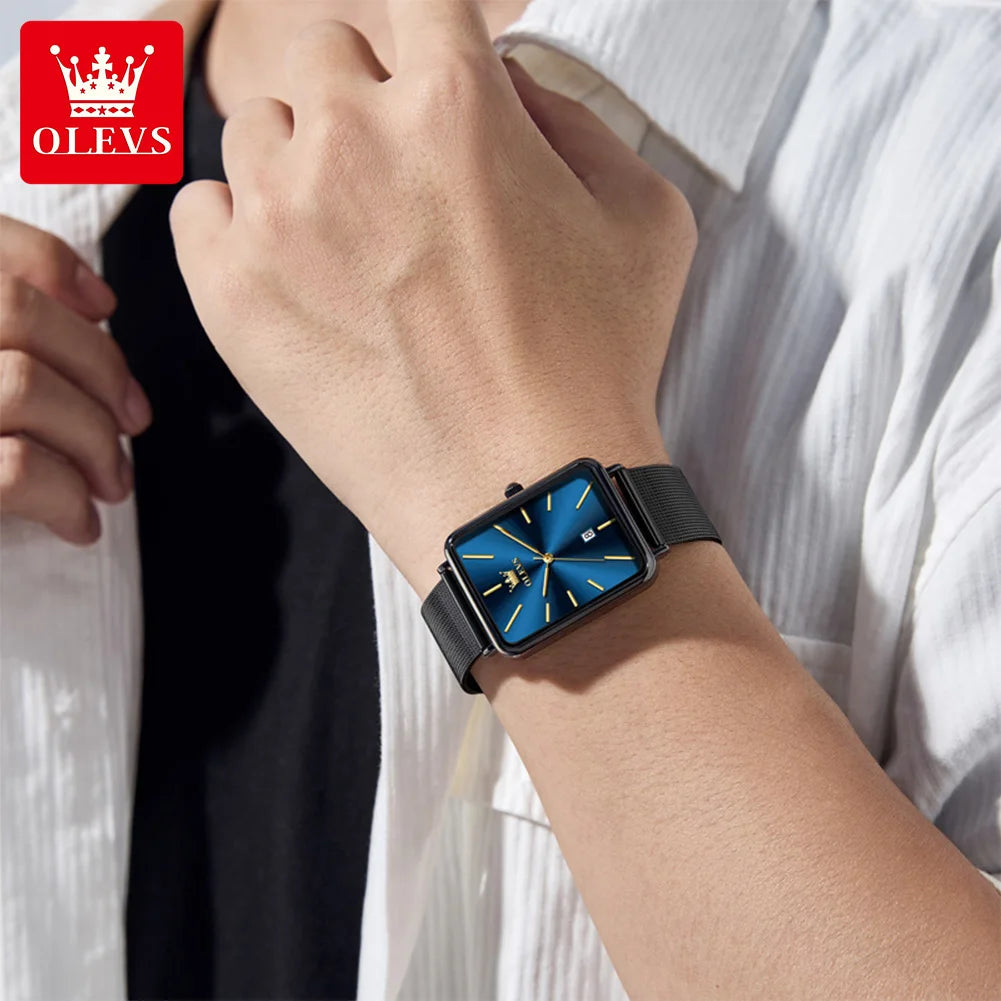 OLEVS 3692 Couple Watches Thin Case Simple Quartz Watch For Men Women Original Waterproof Calendar Fashion Business Hand Clock