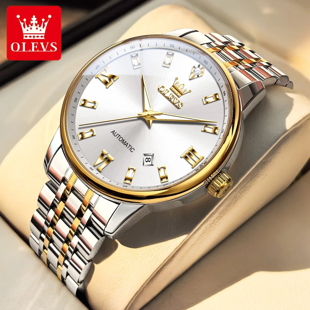OLEVS 6723 Herrenuhr Automatik mechanische Uhren Business Datumsanzeige Uhren für Herren Luxus Mode wasserdicht leuchtend Original