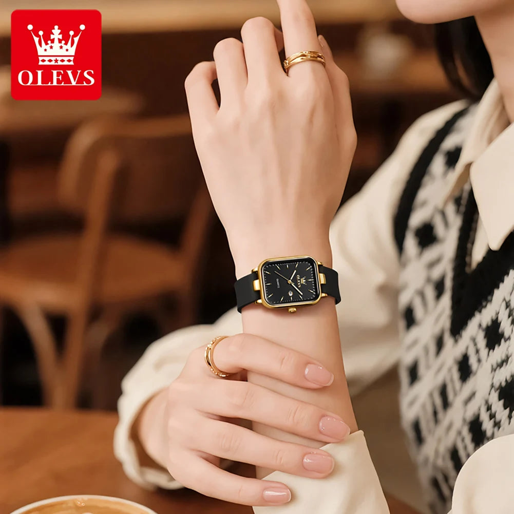OLEVS 7089 Damenuhr Top Marke Kalender Quarz Damen Armbanduhr Wasserdicht Leuchtend Einfach Mode Elegant Damen Handuhr