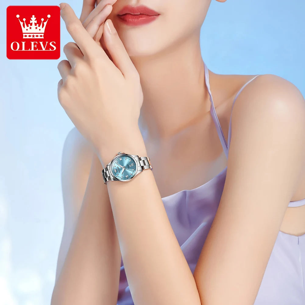 OLEVS 3668 Women's Watch High Hardness Coated Mirror Quartz Watch For Women Top Brand Calendar 30M Waterproof Fashion Hand Clock
