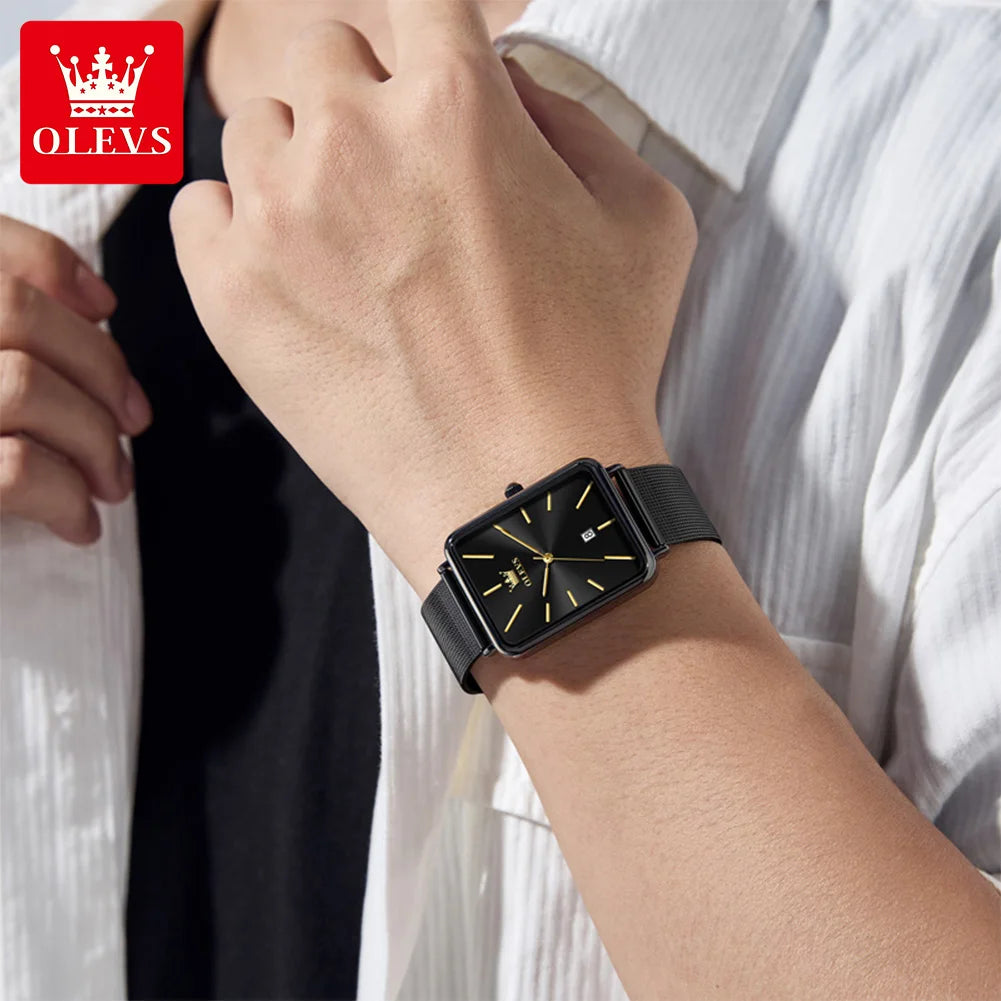 OLEVS 3692 Couple Watches Thin Case Simple Quartz Watch For Men Women Original Waterproof Calendar Fashion Business Hand Clock