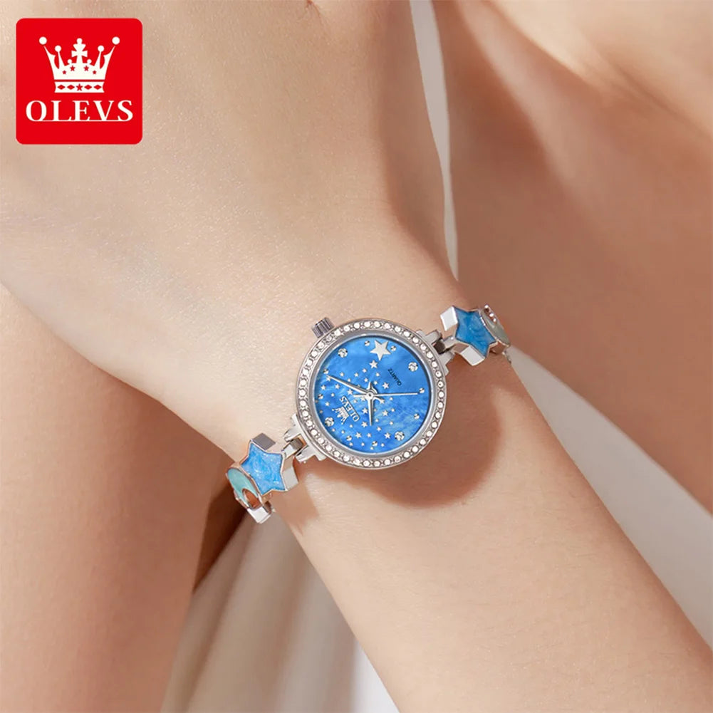 OLEVS 5665 Uhren für Damen, 30M Wasserdichte Quarzuhr, Edelstahlarmband, Luxus Damenuhr, Neu Reloj Mujer