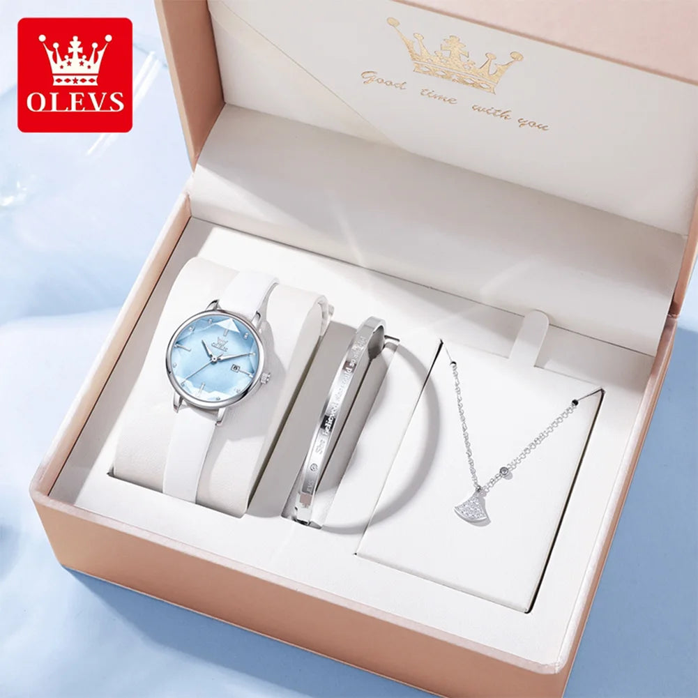 OLEVS 5656 Damenuhren, schöne, elegante Mode-Quarzuhr, wasserdicht, leuchtendes Datum, Damenuhr, Reloj Mujer