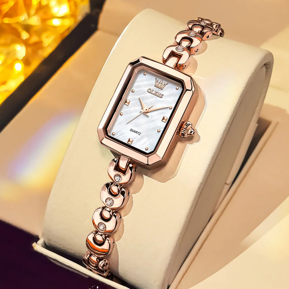 OLEVS 3665 Watch Woman Luxury Simple Quartz Watch For Women Top Brand Original Waterproof Elegant Ladies Hand Clock Steel Strap