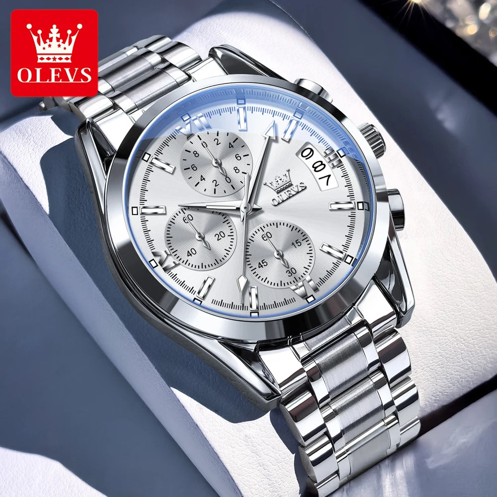 OLEVS 2987 Erkek Saati Moda Orijinal Marka Kuvars Saat Erkekler İçin Su Geçirmez Takvim Erkek El Saati Reloj